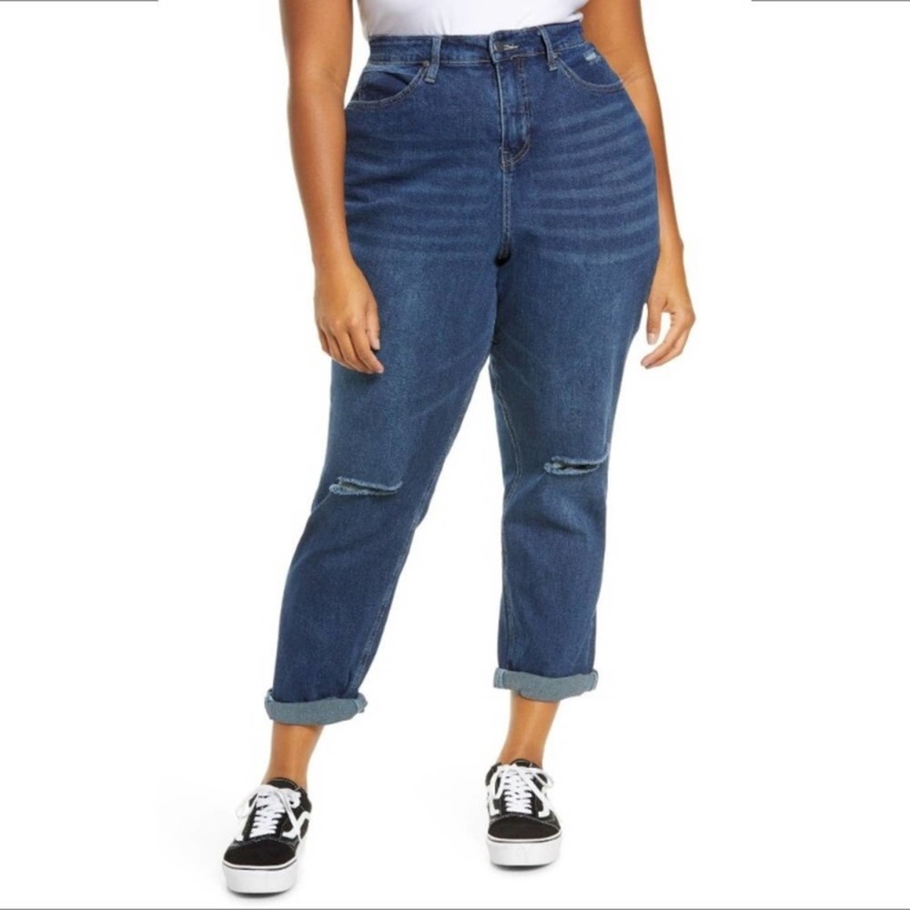 BP high waisted distressed mom jeans - size 14